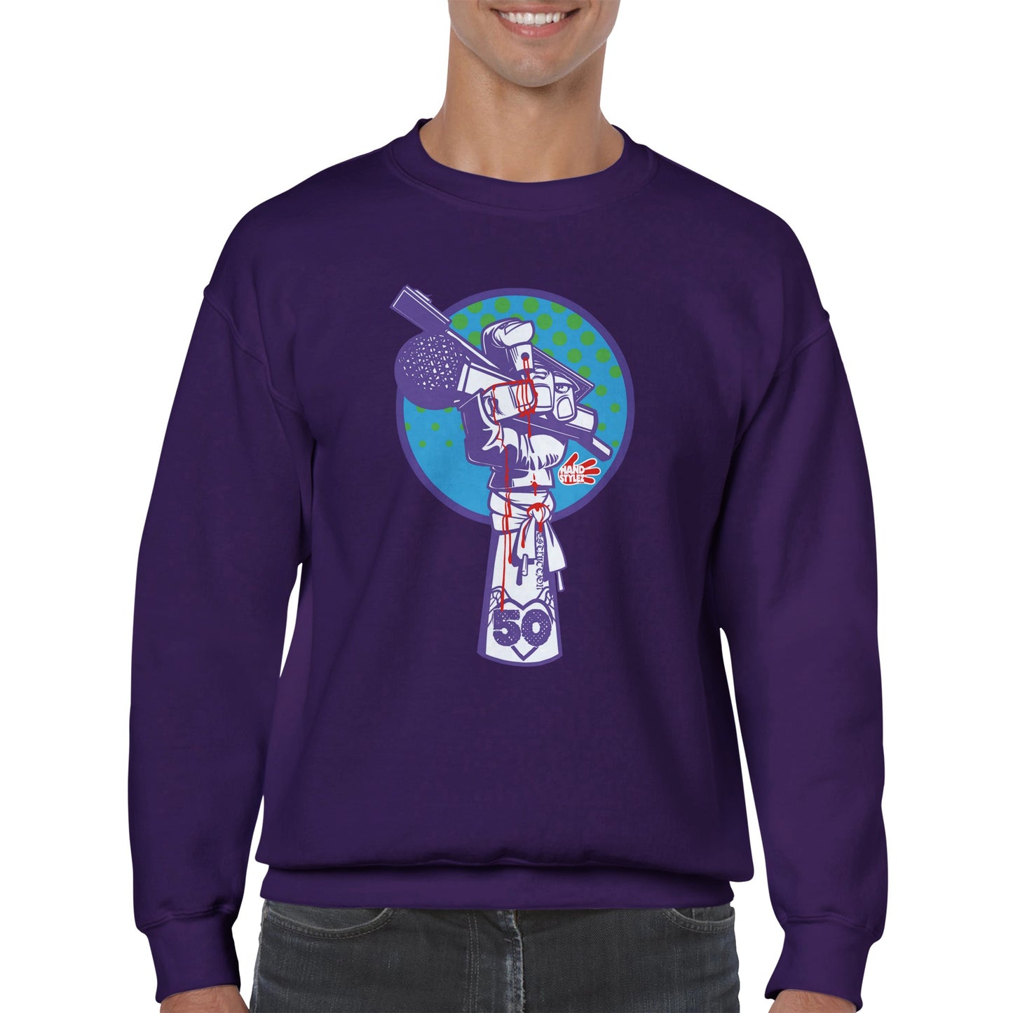 Handstylez HH 50Th Violet- Classic Unisex Crewneck Sweatshirt