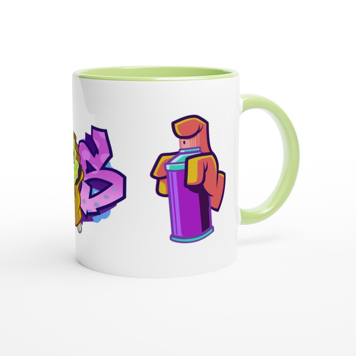 Handstylez Dedos White 11oz Ceramic Mug with Color Inside