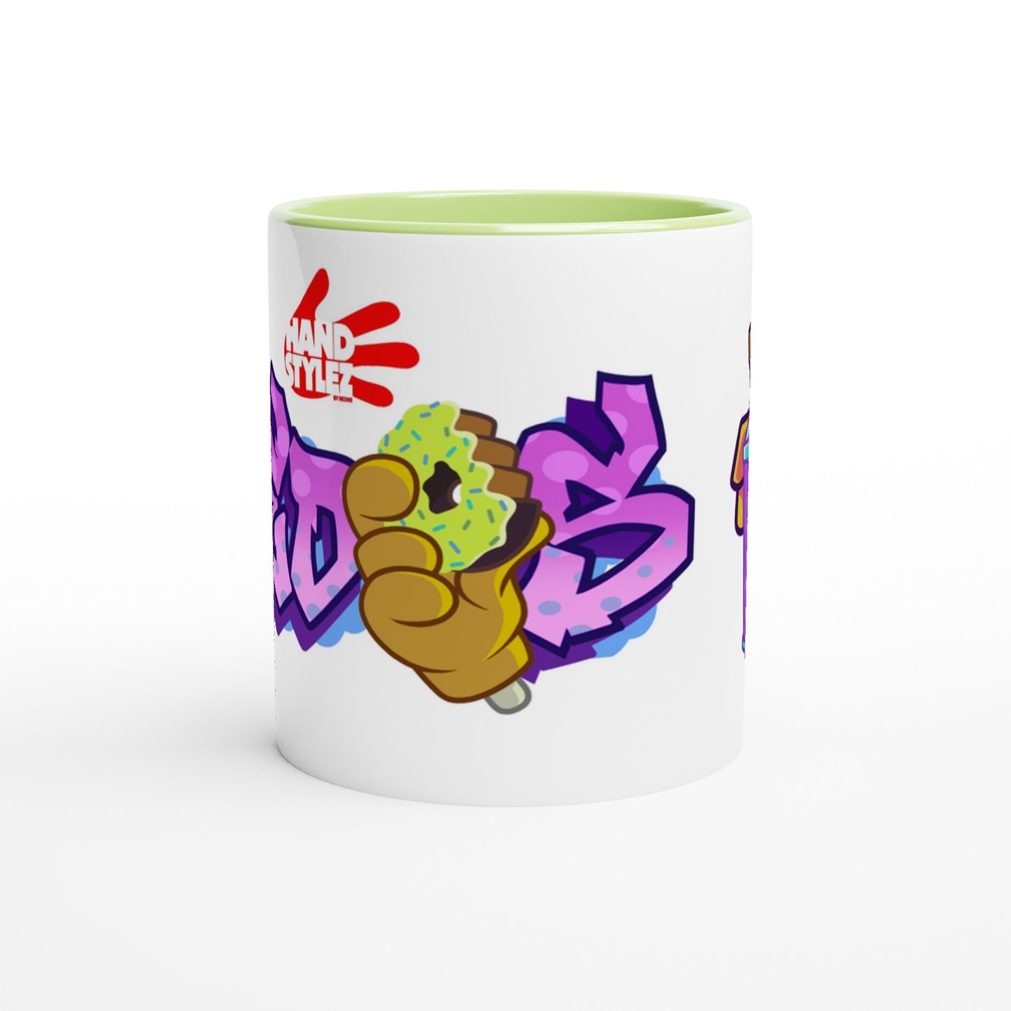 Handstylez Dedos White 11oz Ceramic Mug with Color Inside