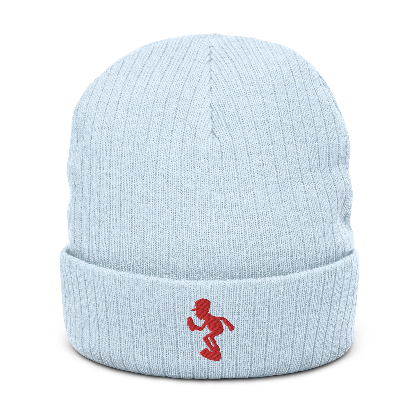 RED HANDED Ribbed knit beanie