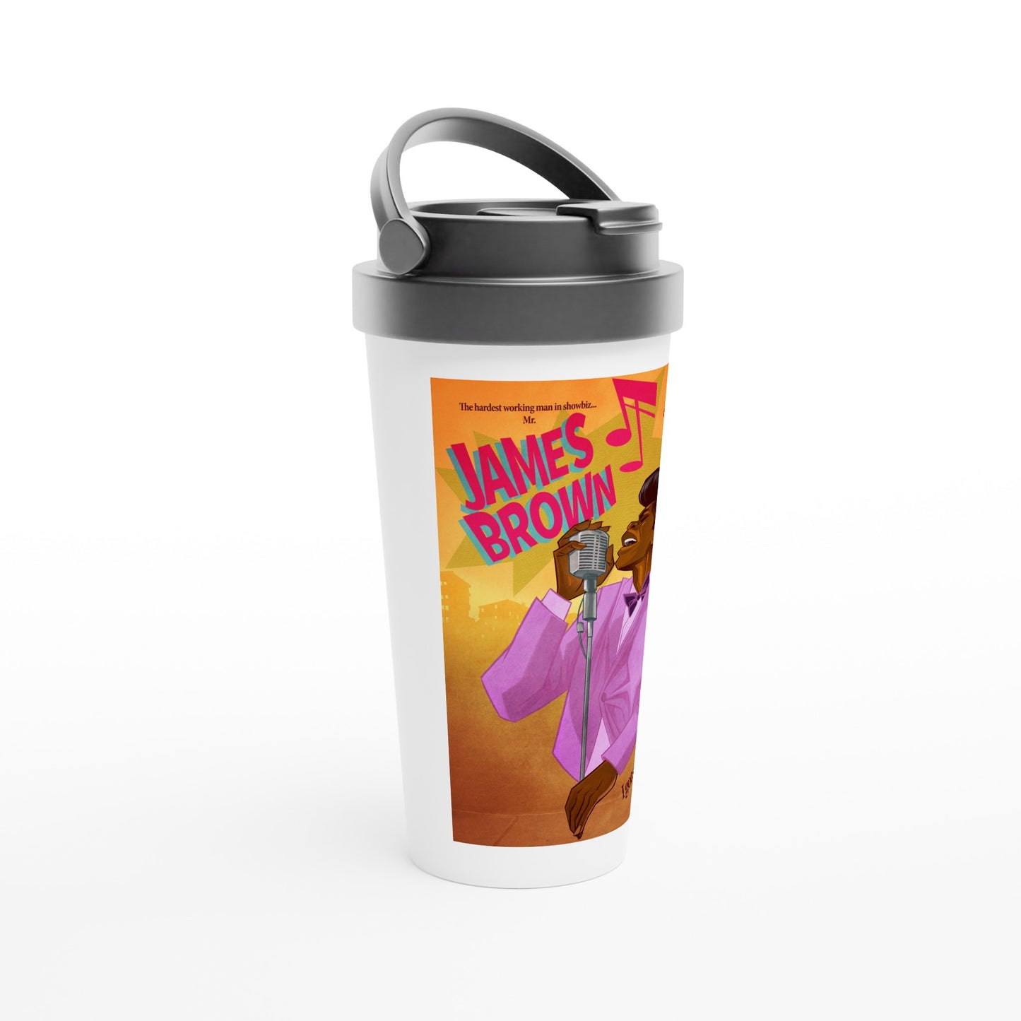 White 15oz Stainless Steel Travel Mug