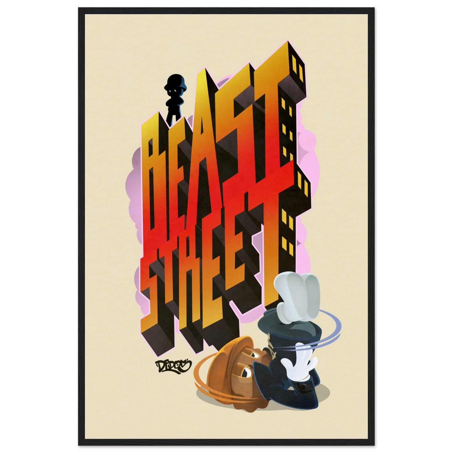 Beast Street Museum-Quality Matte Paper Wooden Framed Poster