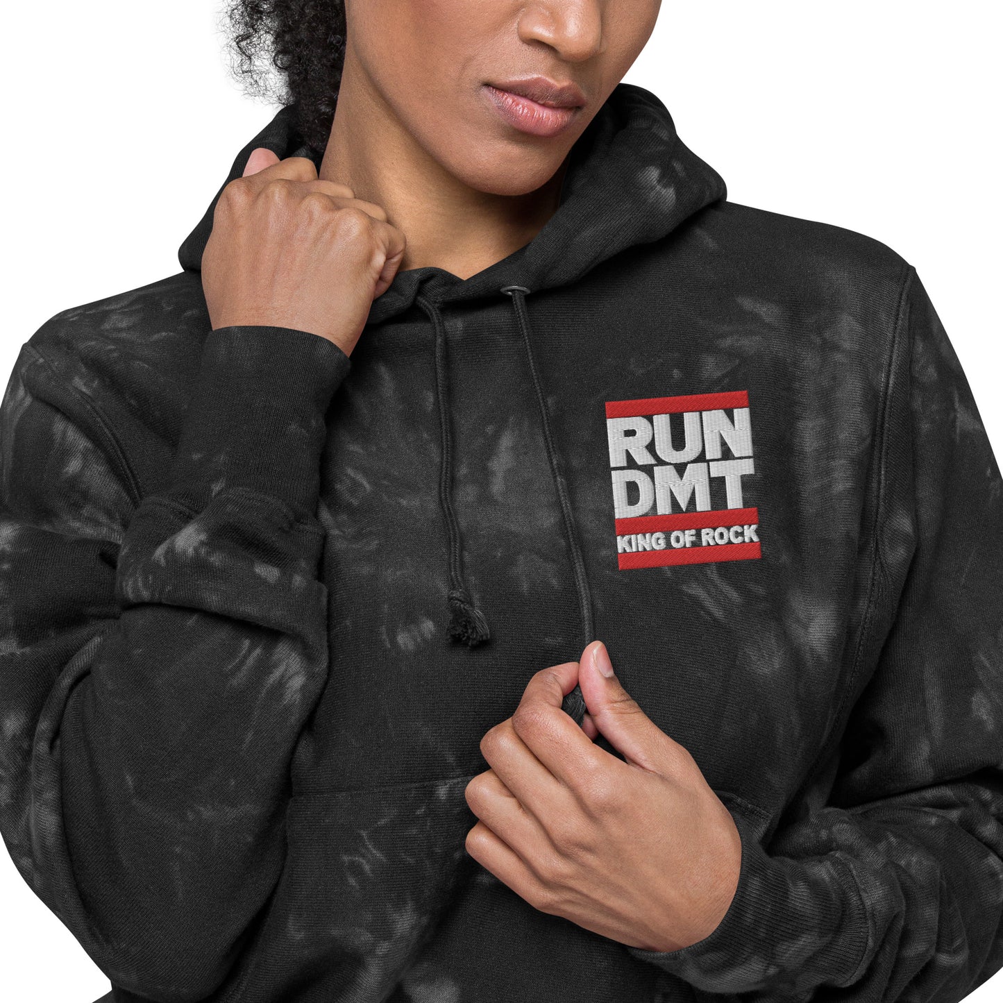 RUN DMT Unisex Champion tie-dye hoodie